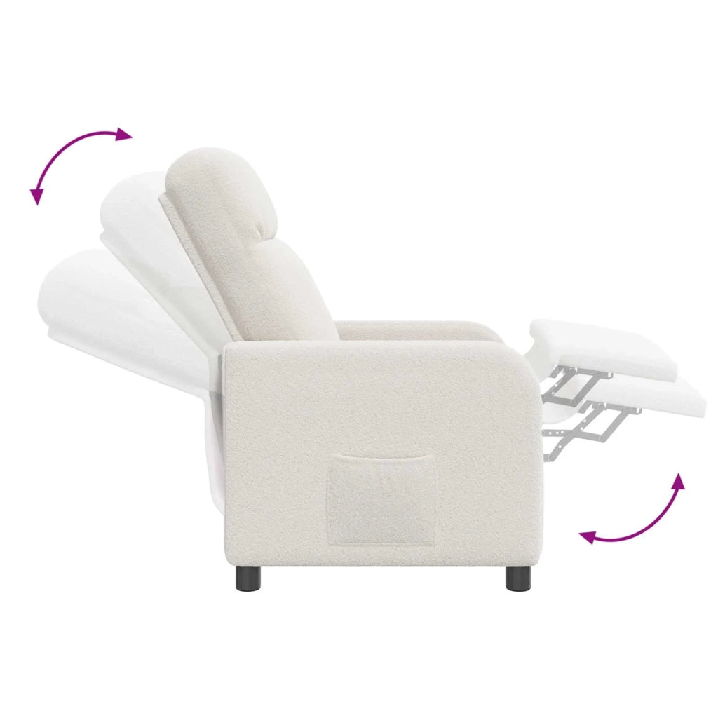 Poltrona reclinabile Crema Bouclé 42034934