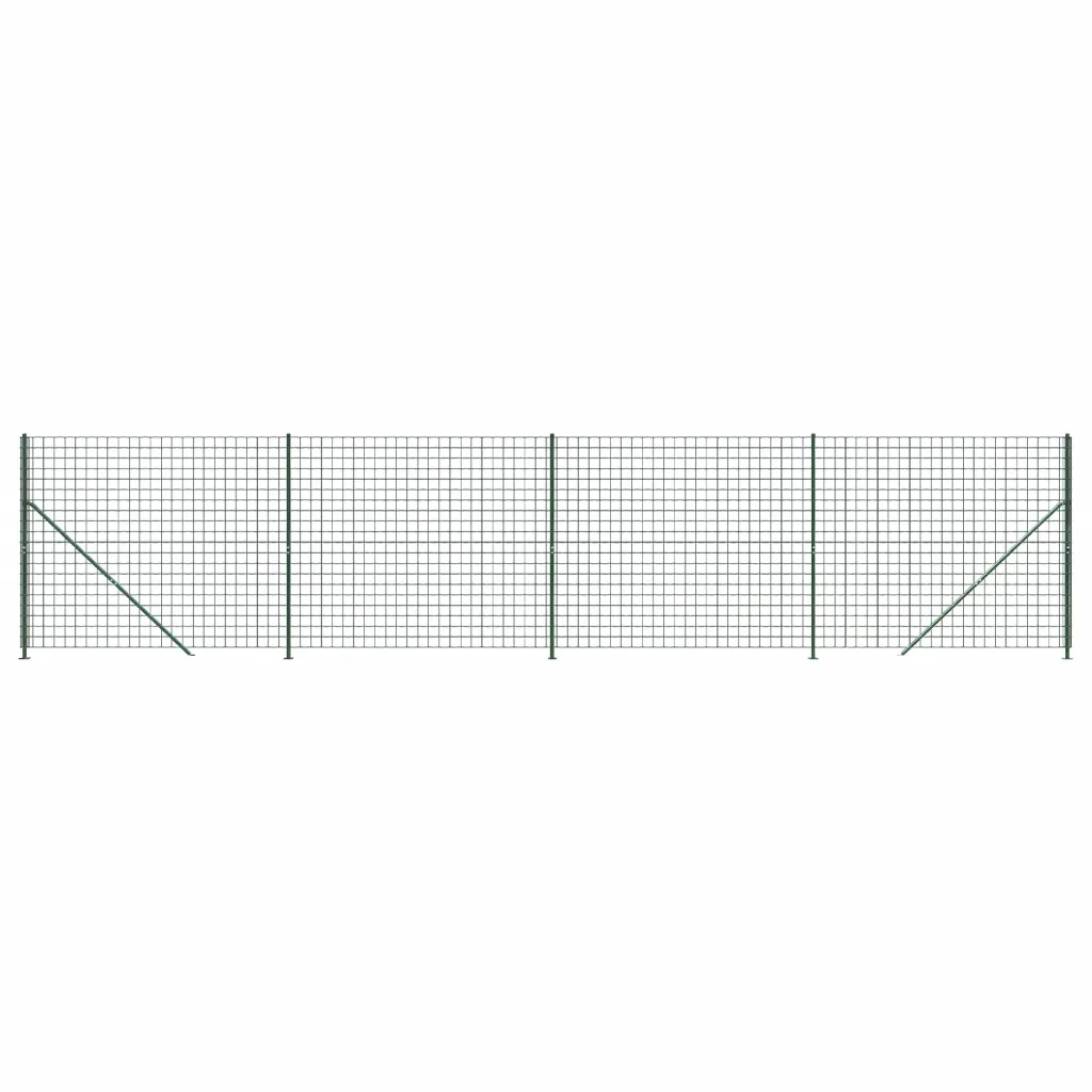 Recinzione da Giardino | Recinzione Metallica con Flangia Verde 1,4x10 m