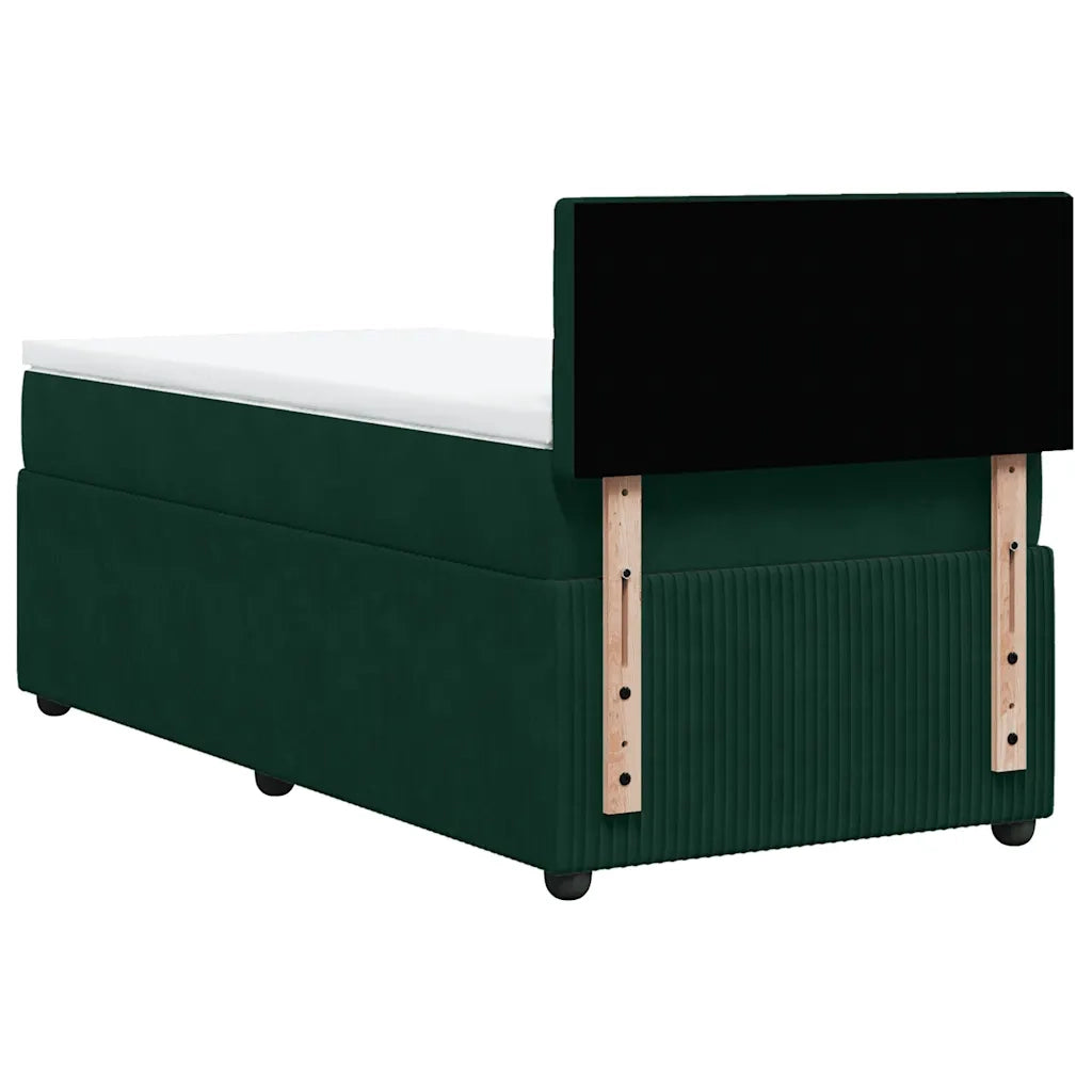 Giroletto a Molle con Materasso Verde Scuro 100x200 cm Velluto 3287677