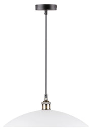 Lampada sospensione minimal bianco/nero patinata E27 Dexter