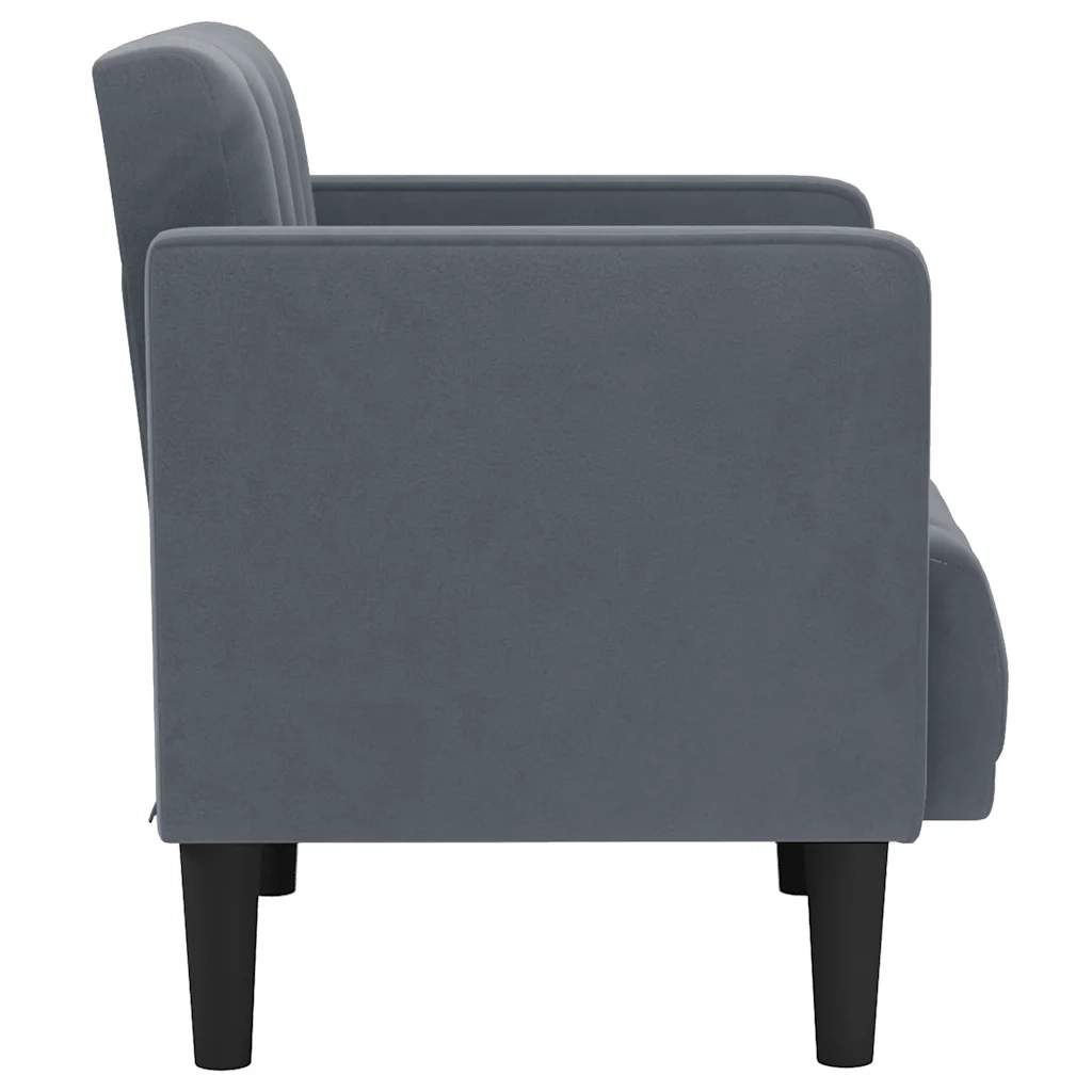 Divano Sedia con Braccioli Grigio Scuro 53 cm in Velluto 4100554