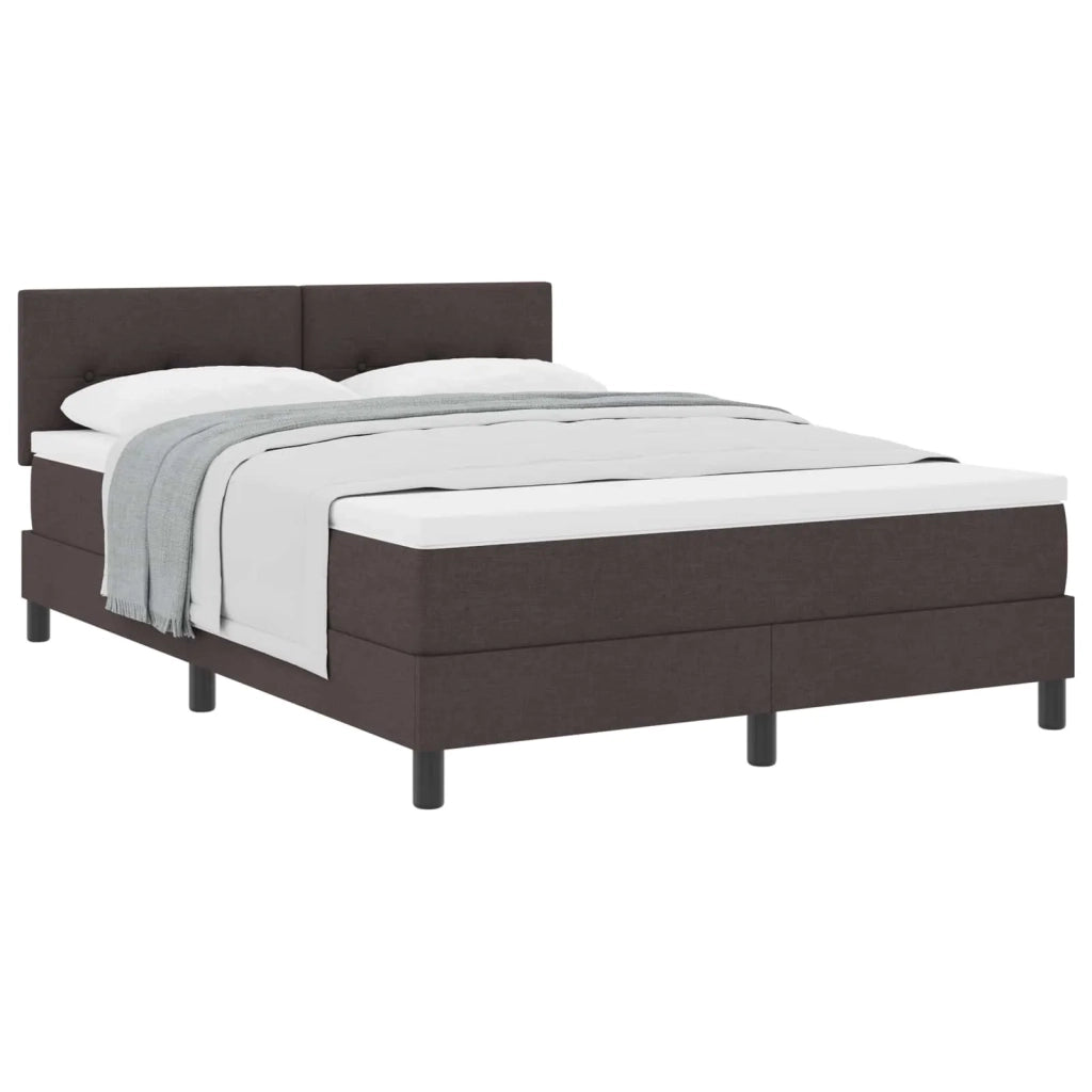 Letto a molle con testiera Marrone Scuro 140 x 190 cm Tessuto 3338688