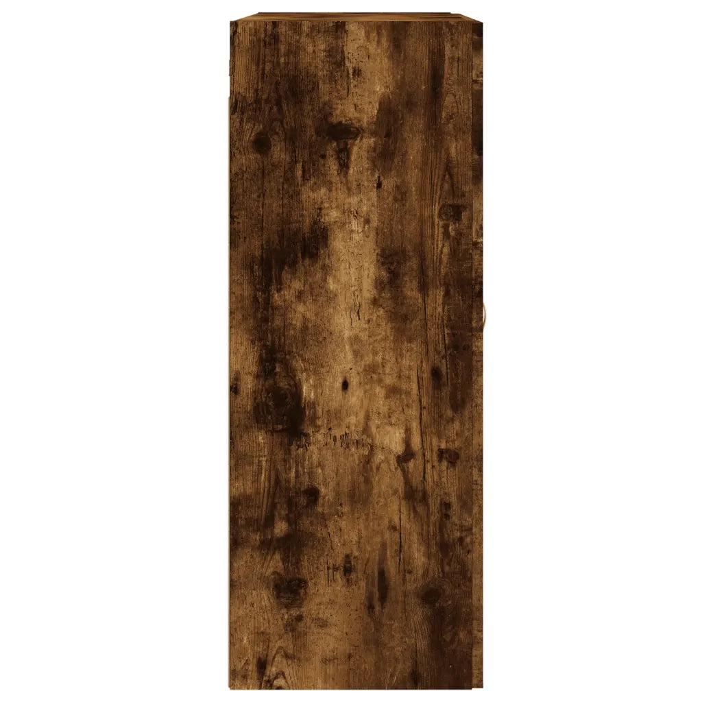 Mobiletto a muro dal design intramontabile 69,5 x 34 x 90 cm ampio spazio contenitivo legno composito finitura rovere affumicato 02_0049308