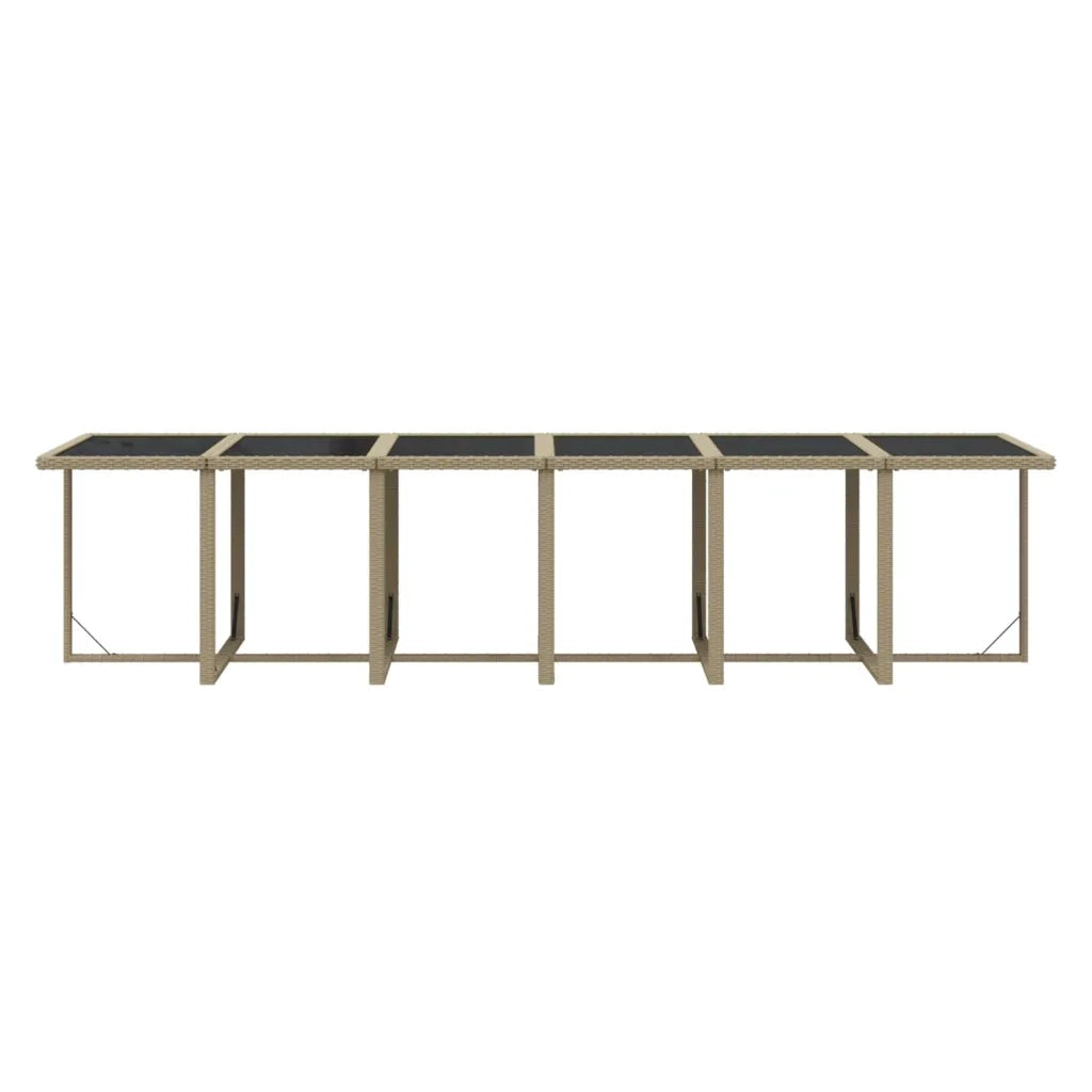 Set da Pranzo da Giardino 13 pz con Cuscini in Polyrattan Beige 3095623