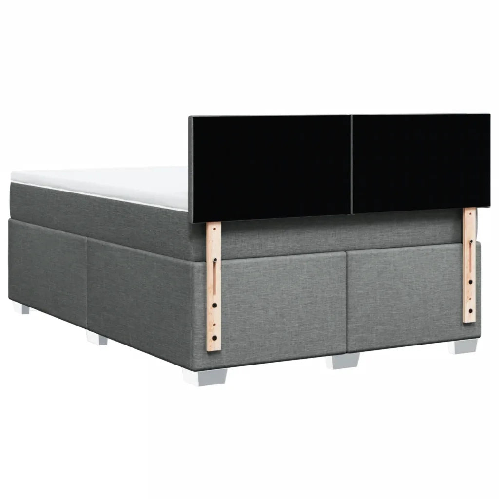 Giroletto a Molle con Materasso Grigio Scuro 140x200cm Tessuto