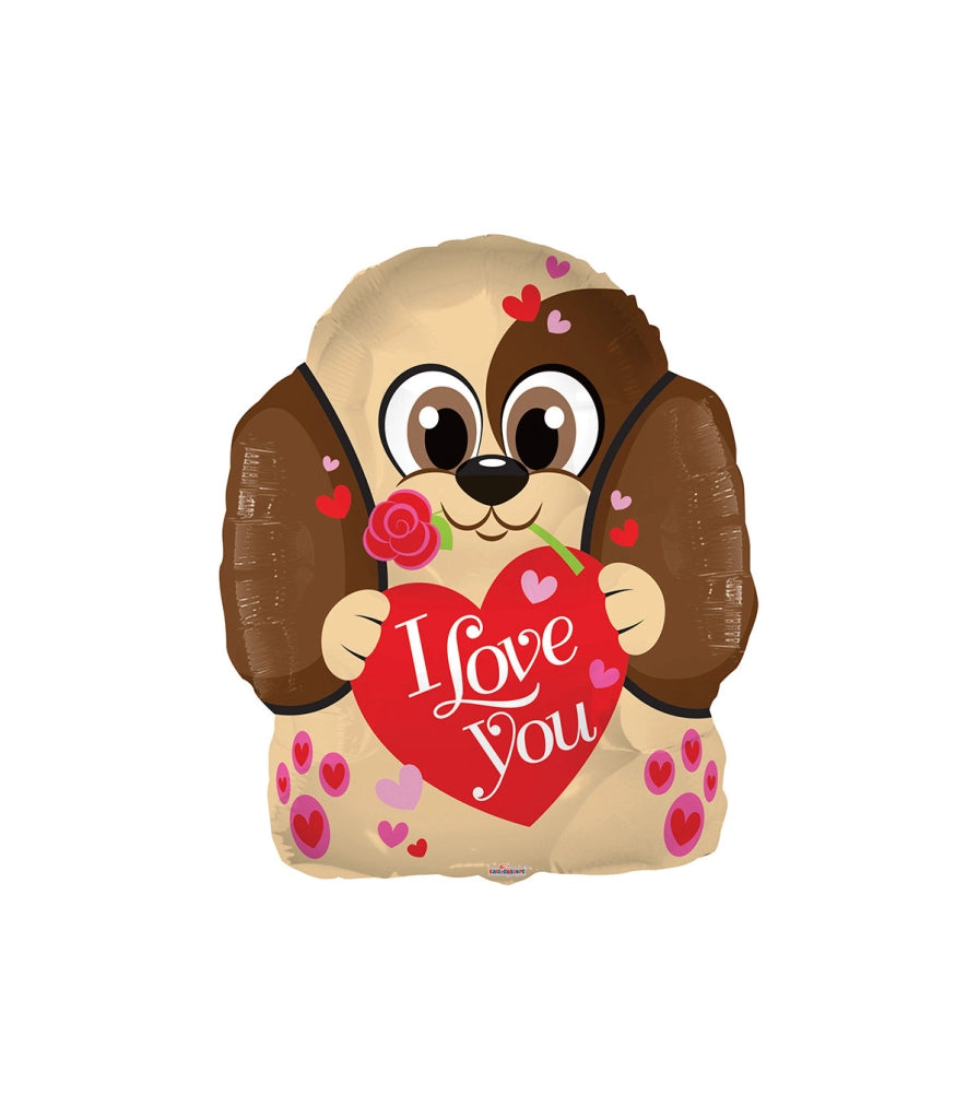 Nonsoloinformatica Palloncino Cagnolino 18" con Scritta I Love You