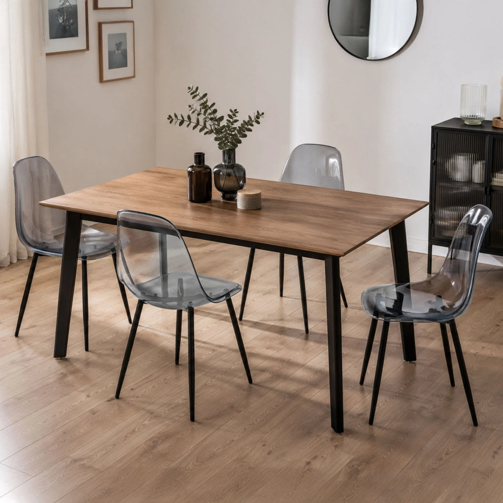 Set di 4 sedie Amstrong, Poltrona in PET, Sedia da pranzo ergonomica, Seduta per riunioni, 53x46h81 cm, FumÒ©