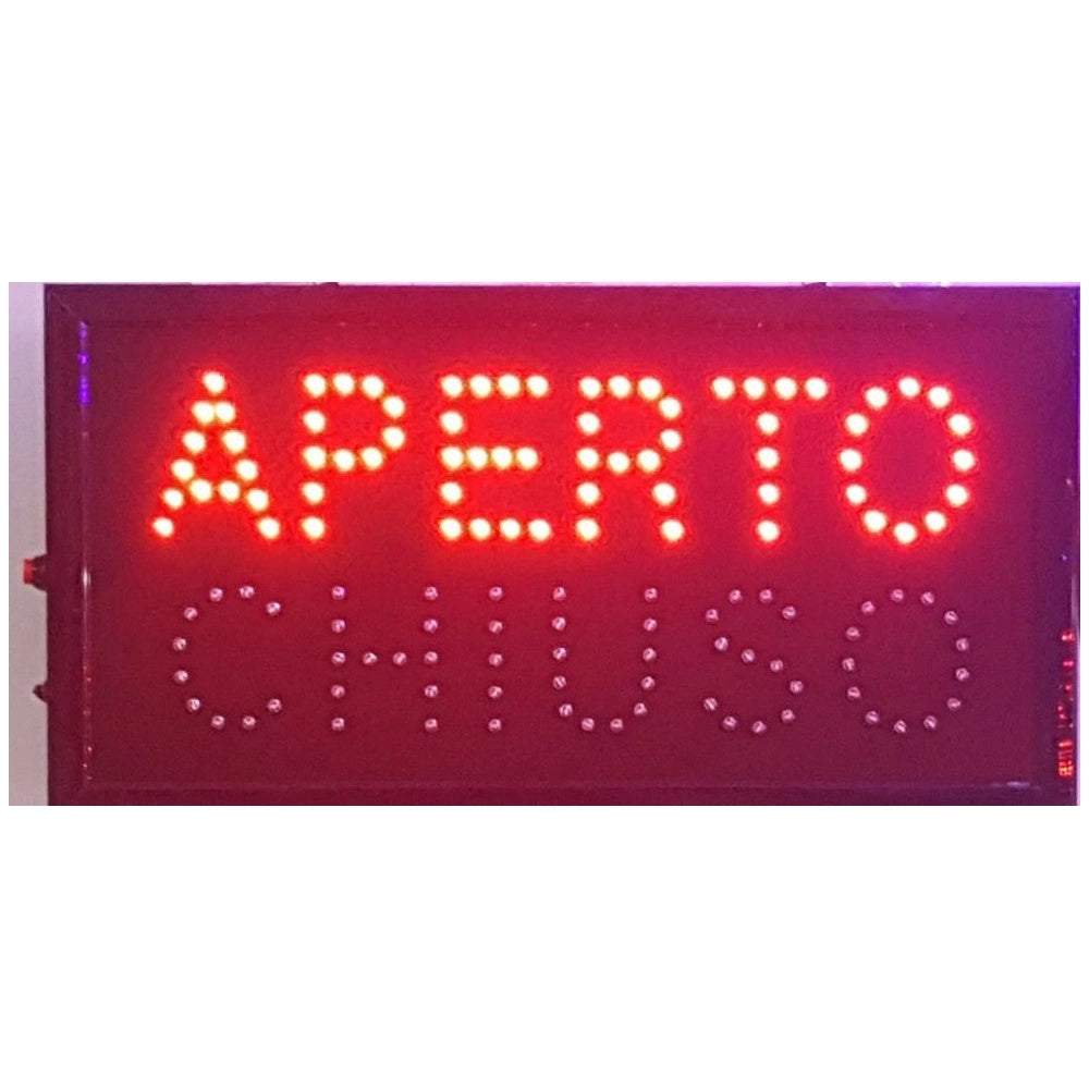 Trade Shop - Insegna A Led Luminosa Dinamica Con Tasto Selettore Aperto O Chiuso 50x25 Cm -