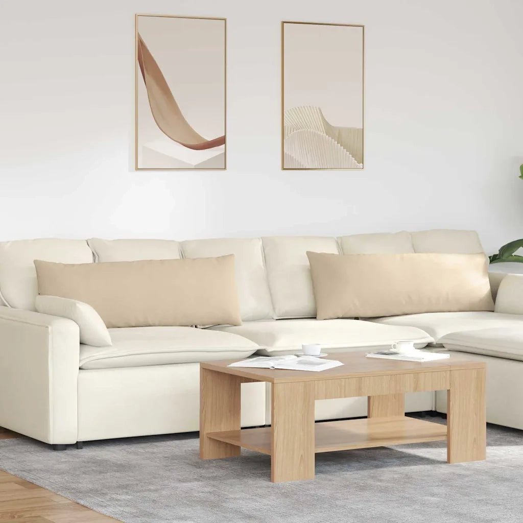 Cuscini da Divano 2 pcs Crema 120 x 40 cm Tessuto 42013815