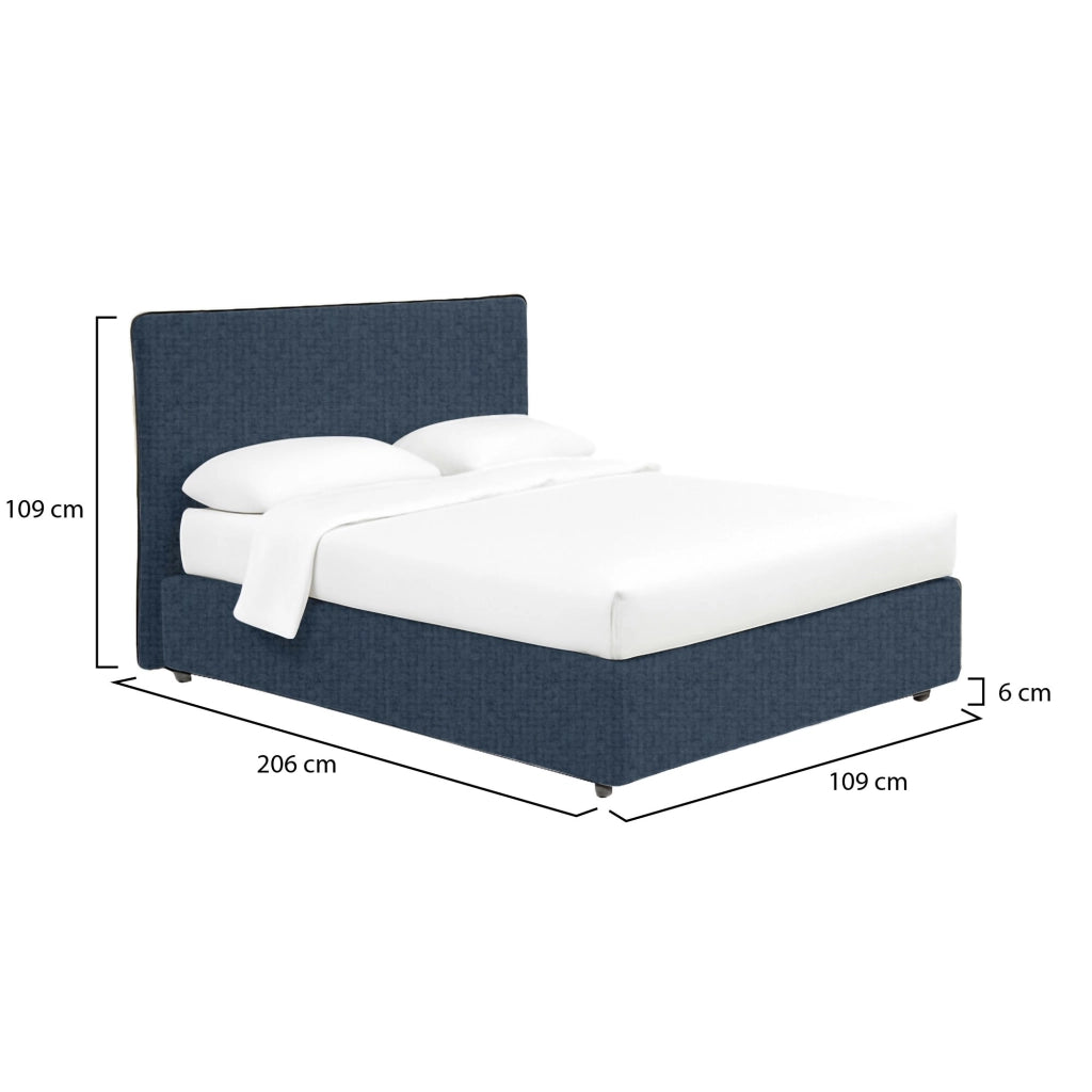 Staines, Letto Singolo Sfoderabile Made in Italy, blu