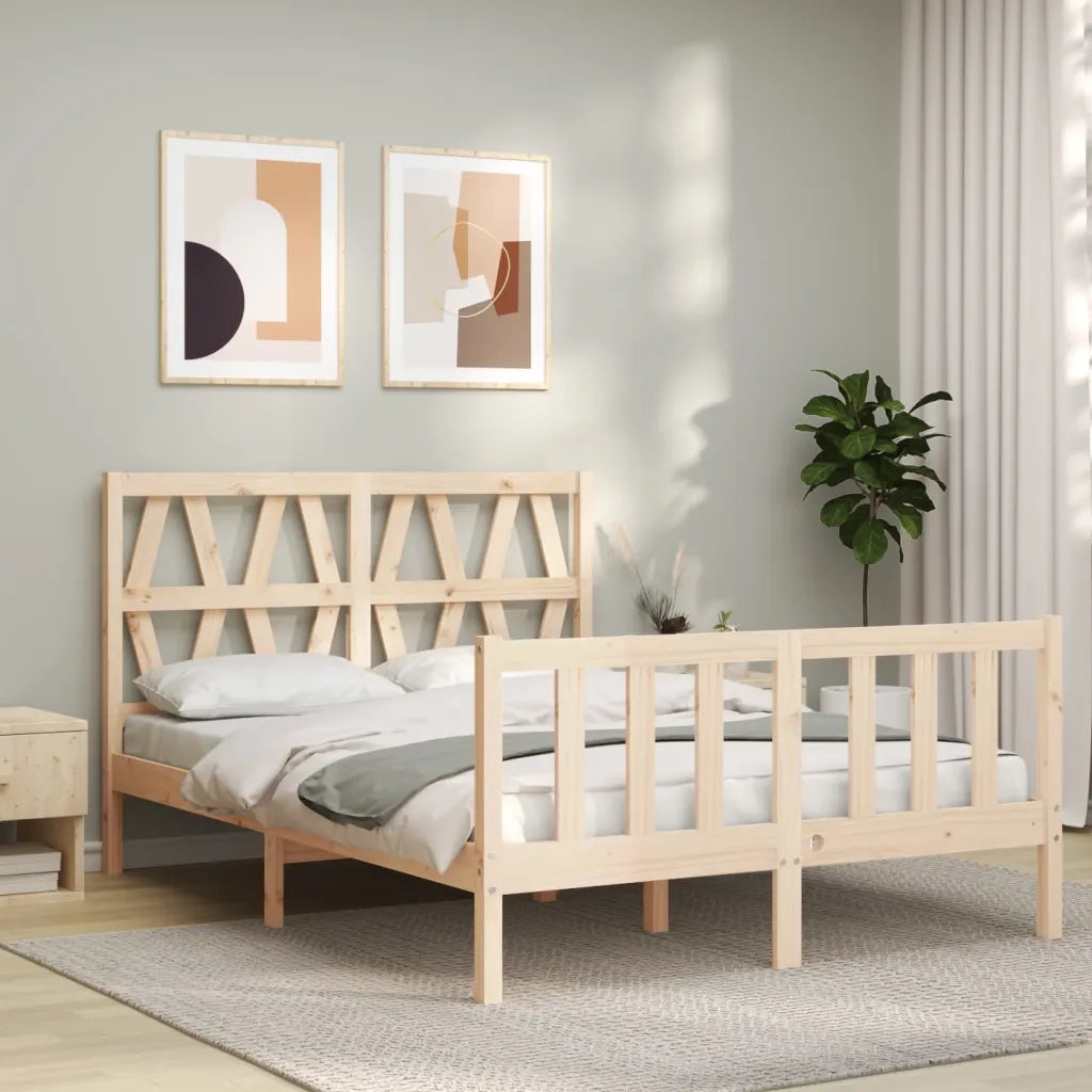 Giroletto senza Materasso-Struttura Letto 140x200 cm in Legno Massello di Pino 193681