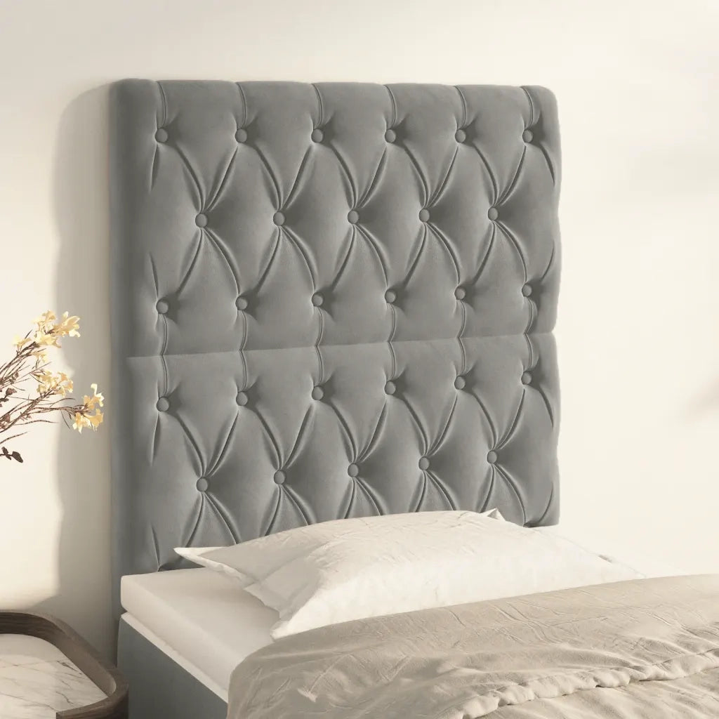 Testiera | Testata Grigio Chiaro 80x7x118/128 cm Velluto