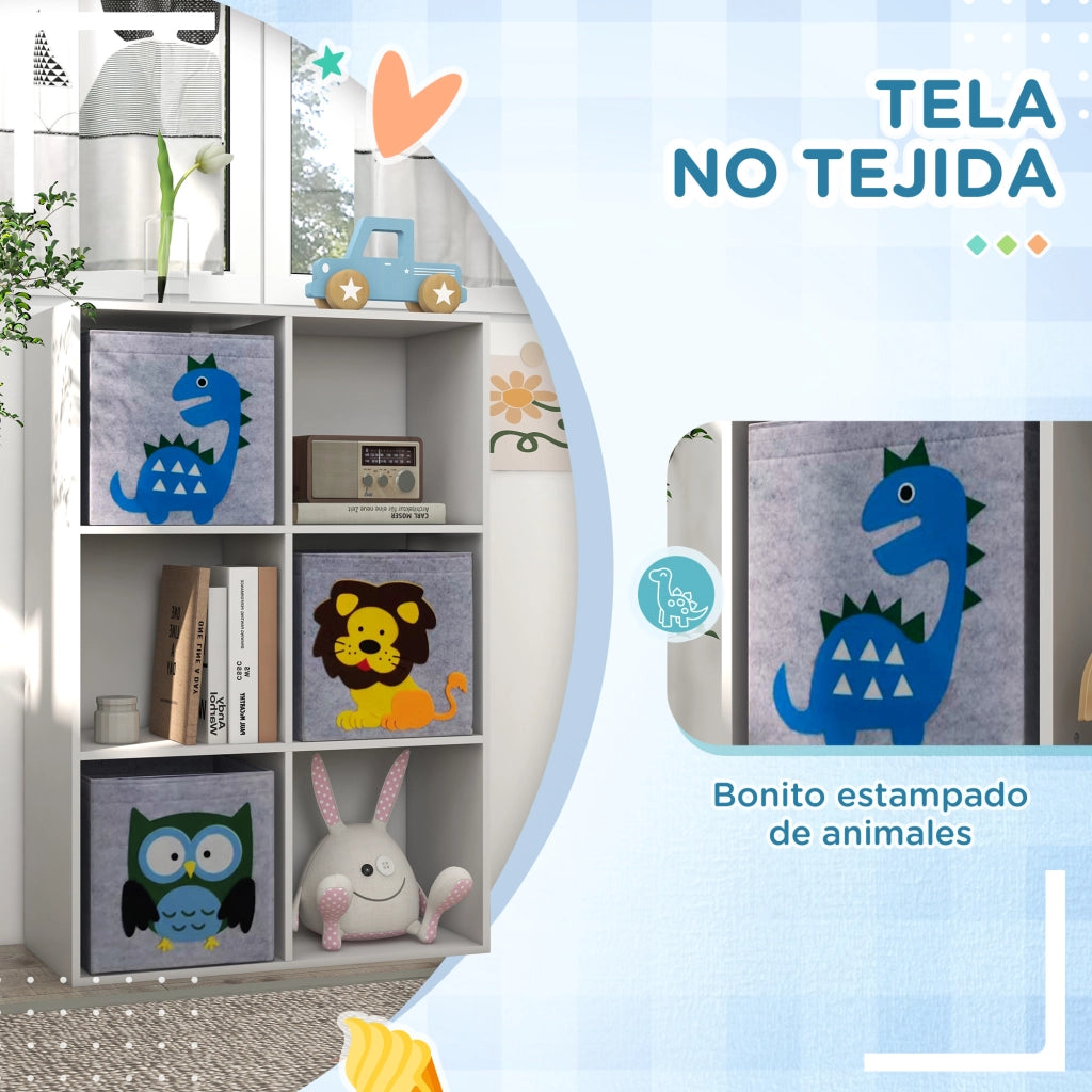 Libreria per Bambini ¨C Minimal ¨C 62x30x92 cm Bianco Grigio