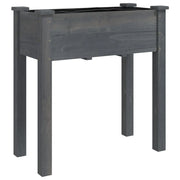 Fioriera | Cassetta per fiori | Vaso con Fodera Grigia 71x37x76 cm Legno Massello di Abete