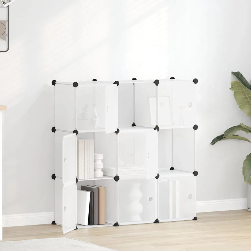 Contenitore a Cubo con 9 Cubi e Ante Trasparente PP 340557