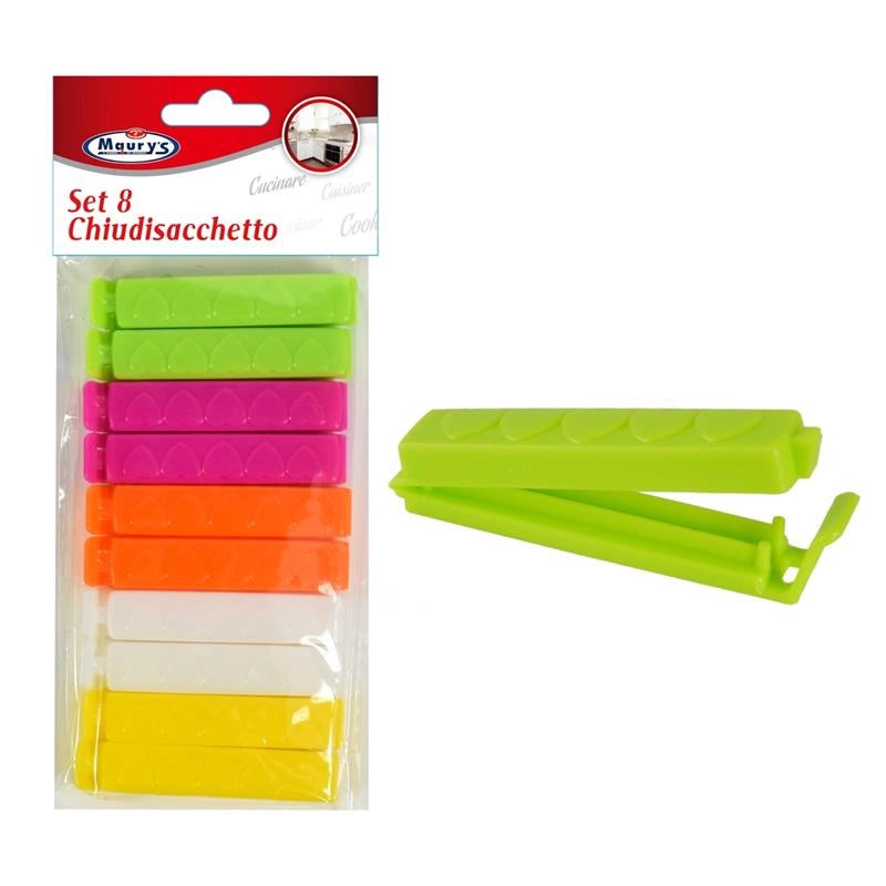MAURY'S CHIUDI SACCHI 8CM IN SET DA 8 PZ