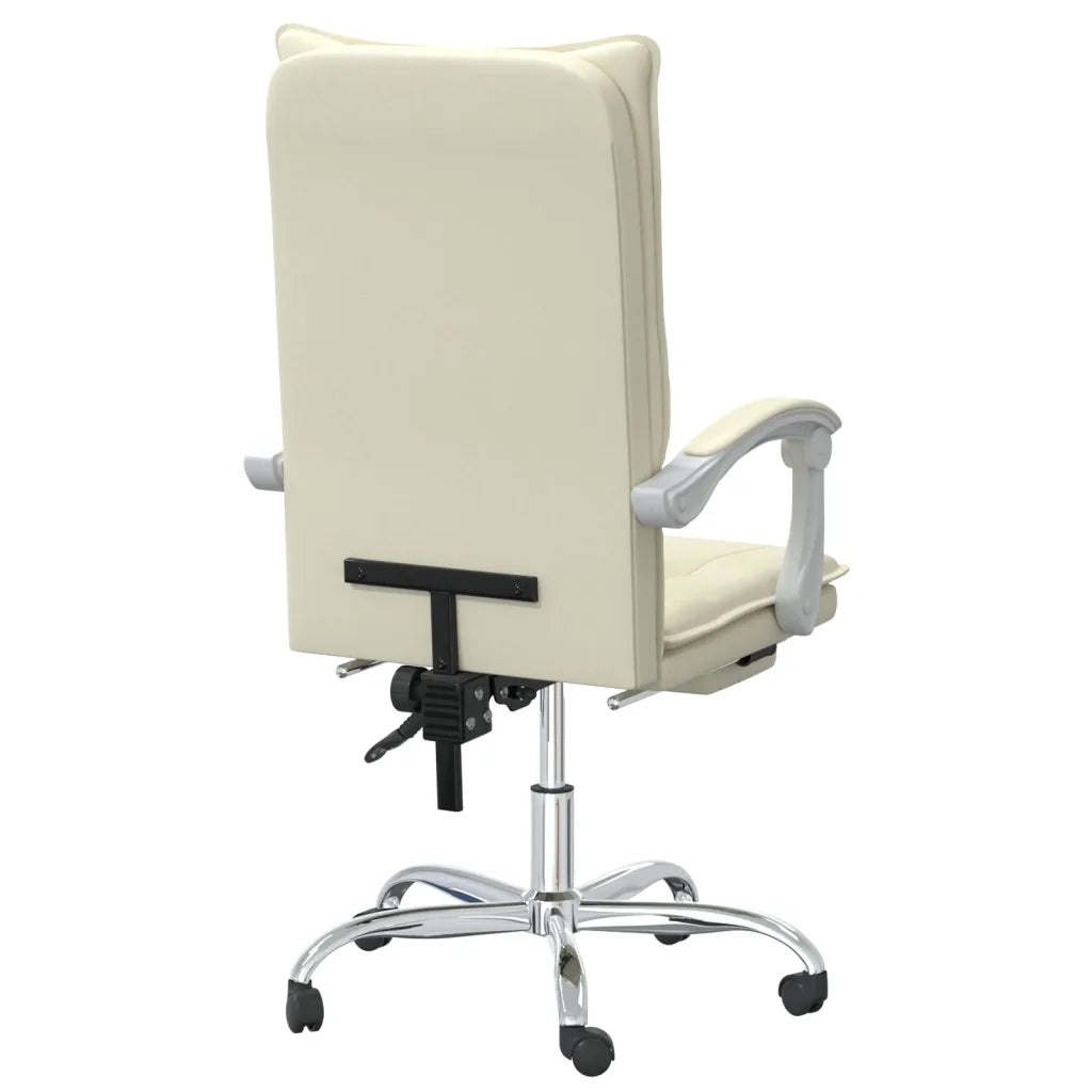 Poltrona da Ufficio Reclinabile Crema in Similpelle 349756