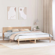 Struttura del letto Marrone 200 x 200 cm Legno massello di pino 872176