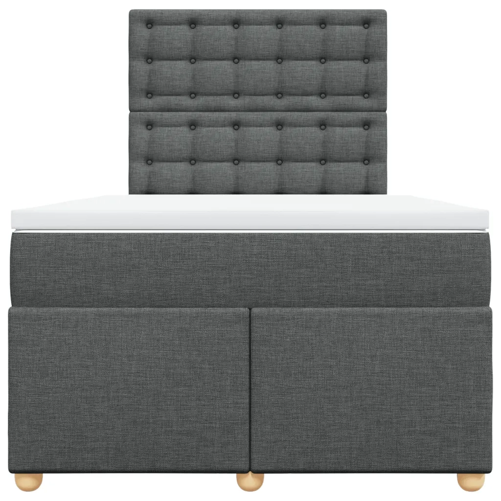 Giroletto a Molle con Materasso Grigio Scuro 120x200 cm Tessuto