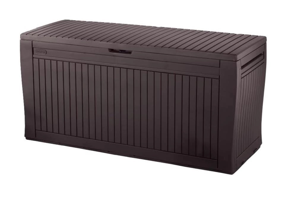Baule Portaoggetti Multiuso Confy Brown con Ruote 270 Litri 117 x 45 x 57 cm