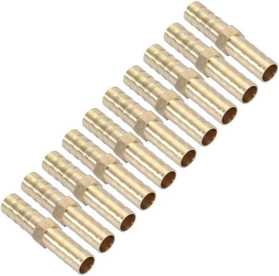 Adattatore per tubo dritto a 2 vie in ottone - Connettore tubo spinato raccordo per raccordi tubolari 6/8/10/12/14/16/20 mm (8 mm 10pz)