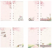 Carta da lettere minerale rosa - 80 fogli - fogli legati - 6 righe - formato A6 - adatto per cartellini - carta da scrivere