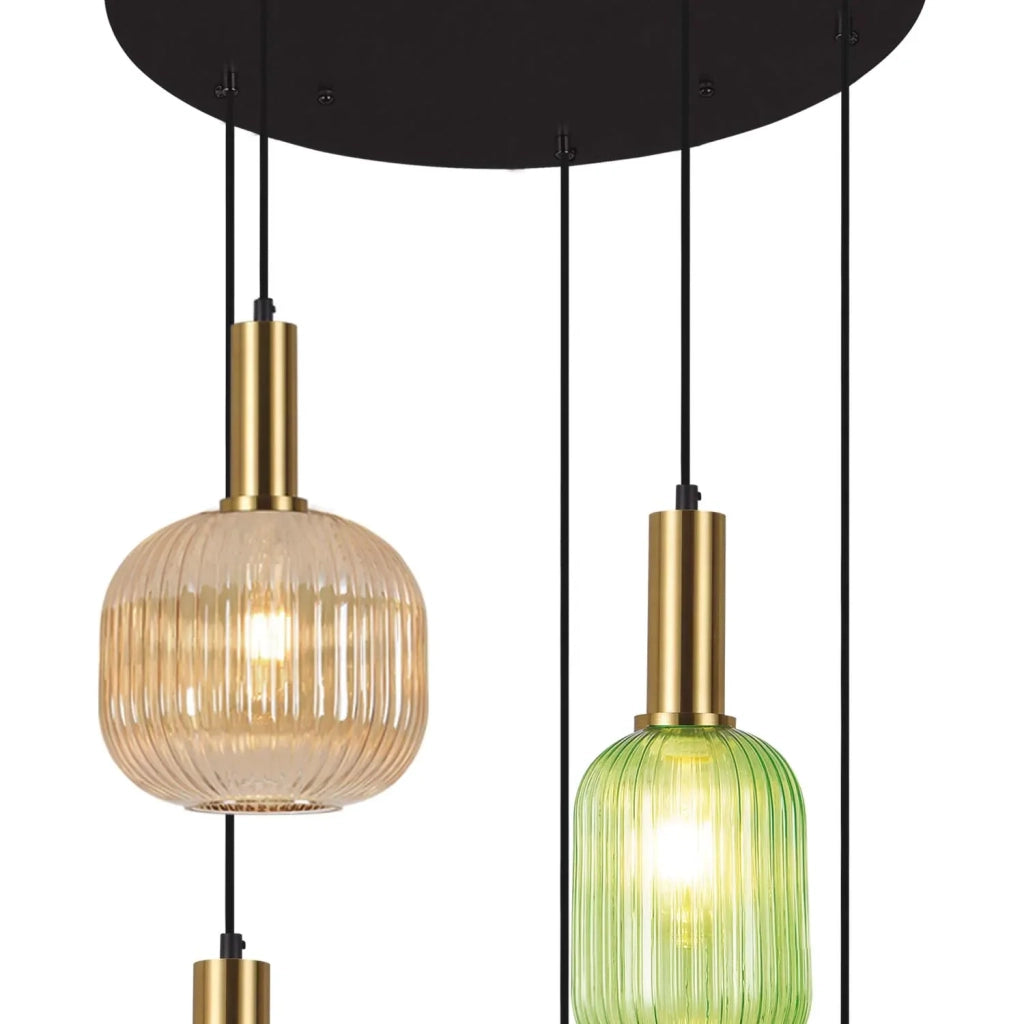 LÚZETE - LÁMPARA DE TECHO 5 LUCES TULIPAS COMBINADAS Ø70 E27 SHELBY