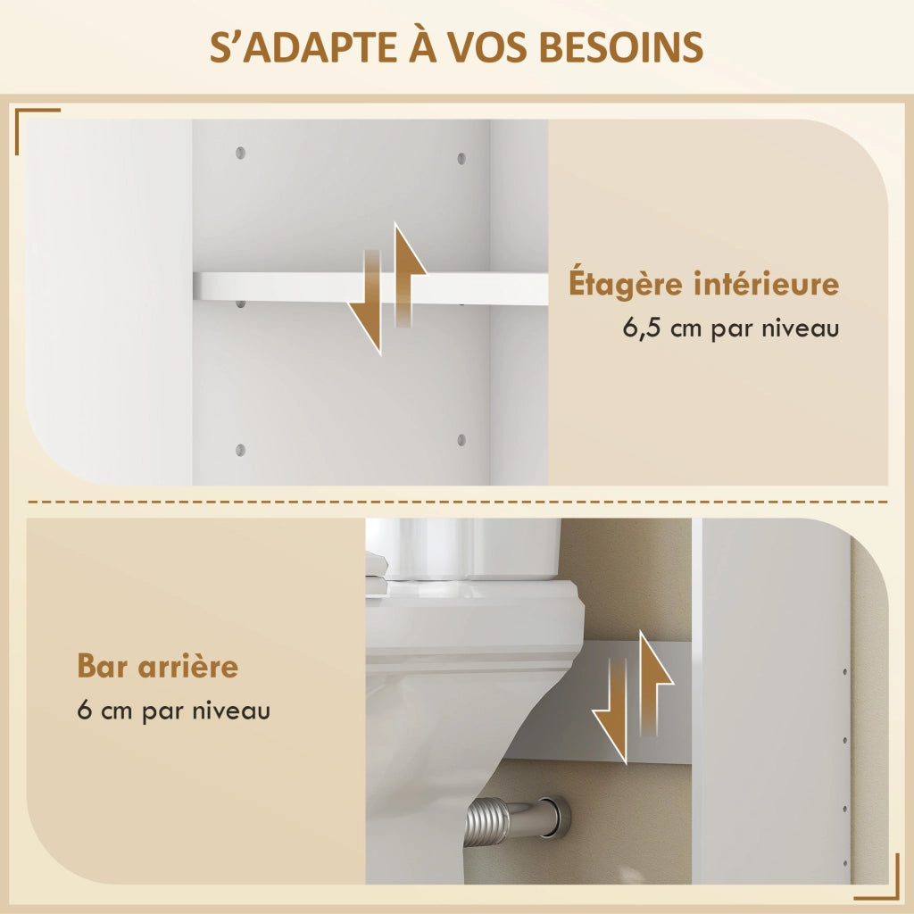 Mobile WC 3 livelli ripiani regolabili ¨C Minimal ¨C bianco 64x20x170,5cm
