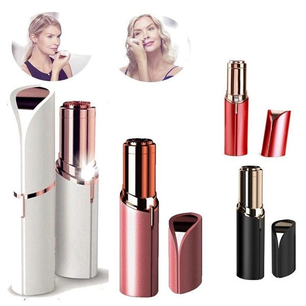 EPILATORE PORTATILE DONNA ROSSETTO RIMUOVE ELIMINA PELI VISO SOPRACCIGLIA BAFFI