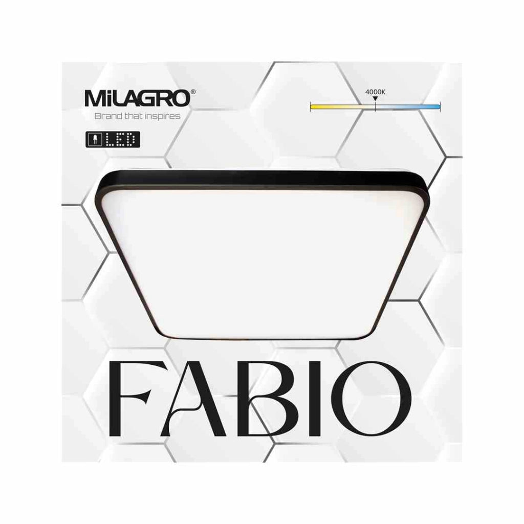 Plafoniera LED Milagro Fabio quadrata 37cm 23W nera