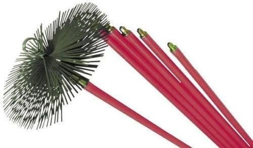 SPAZZACAMINO KIT COMPOSTO DA 5 ASTE + SCOVOLO Ø 40 CM