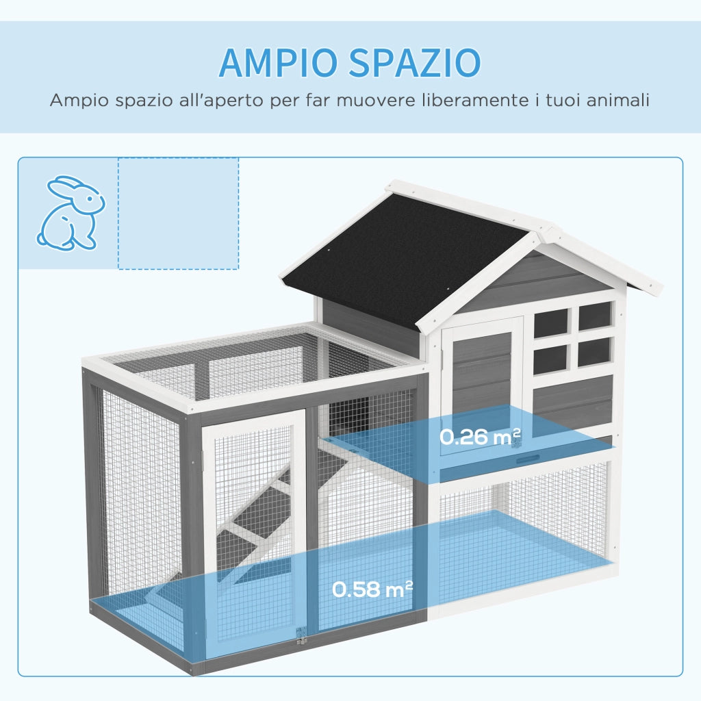 Gabbia per Conigli e Roditori da Esterno ¨C Xylo ¨C Legno Grigio