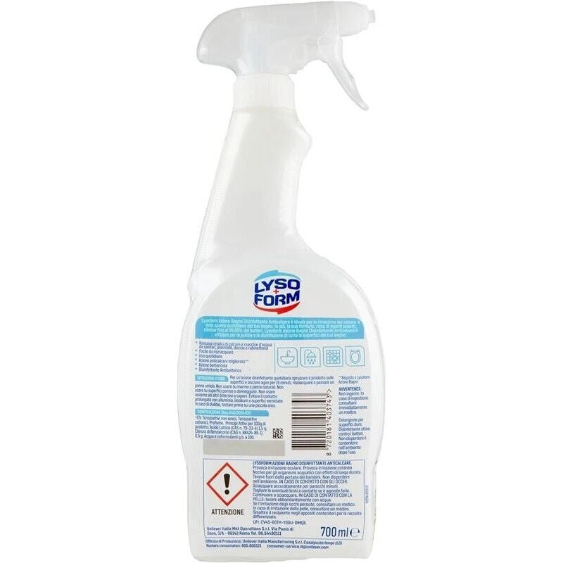 LYSOFORM SPRAY AZIONE BAGNO SET 12 PZ X 700 ML DISINFETTANTE ANTICALCARE