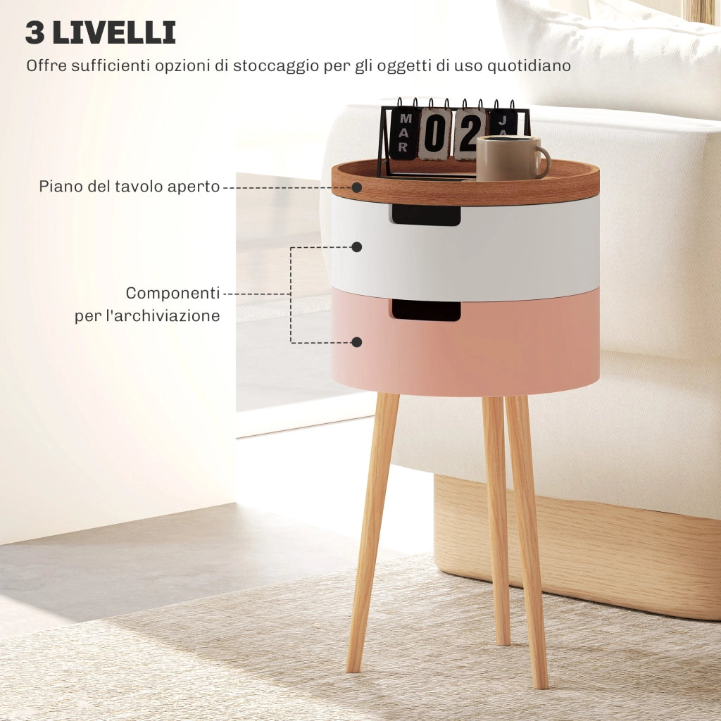 Tavolino da caff¨¨ a 3 livelli con vani ¨C Minimal ¨C Multicolore