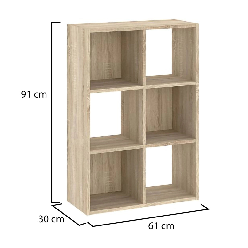 Biblioteca Lifasa, Libreria 4 Ripiani, 61x30x91h cm Marrone Rovere