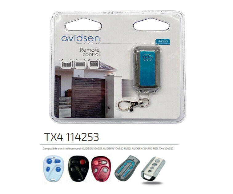 TELECOMANDO RADIOCOMANDO TRASMETTITORE ORIGINALE AVIDSEN 104257 4 CANALI