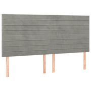 Testiera | Testata Grigio Chiaro 180x5x118/128 cm Velluto