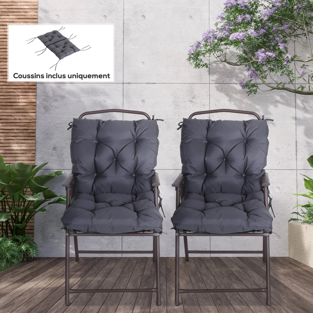 Cuscini per sedie da giardino ¨C zephmum ¨C Grigio 98x50x8 cm