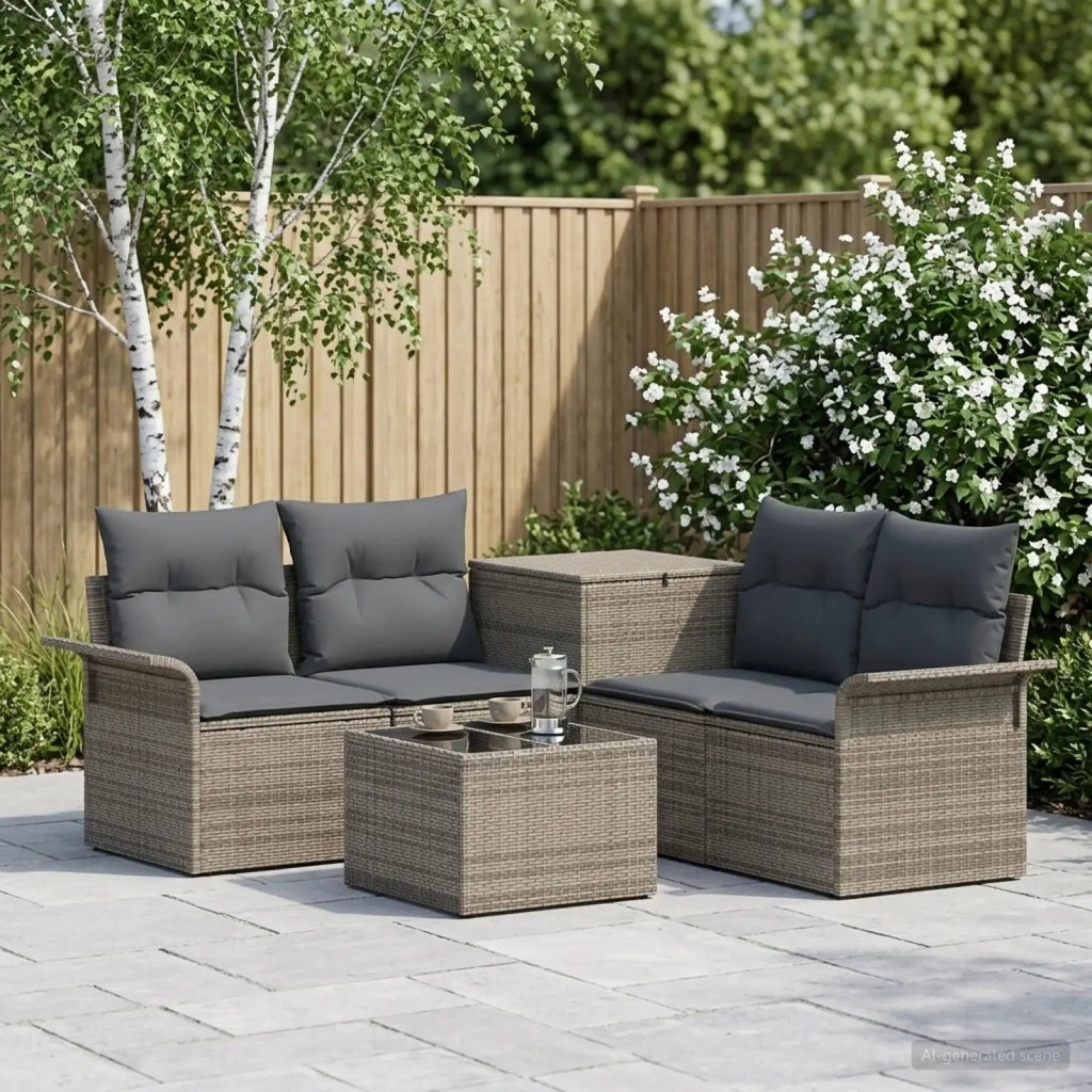 Set di divani 6 pz 4-Numero di posti Grigio e Grigio Scuro 3447080