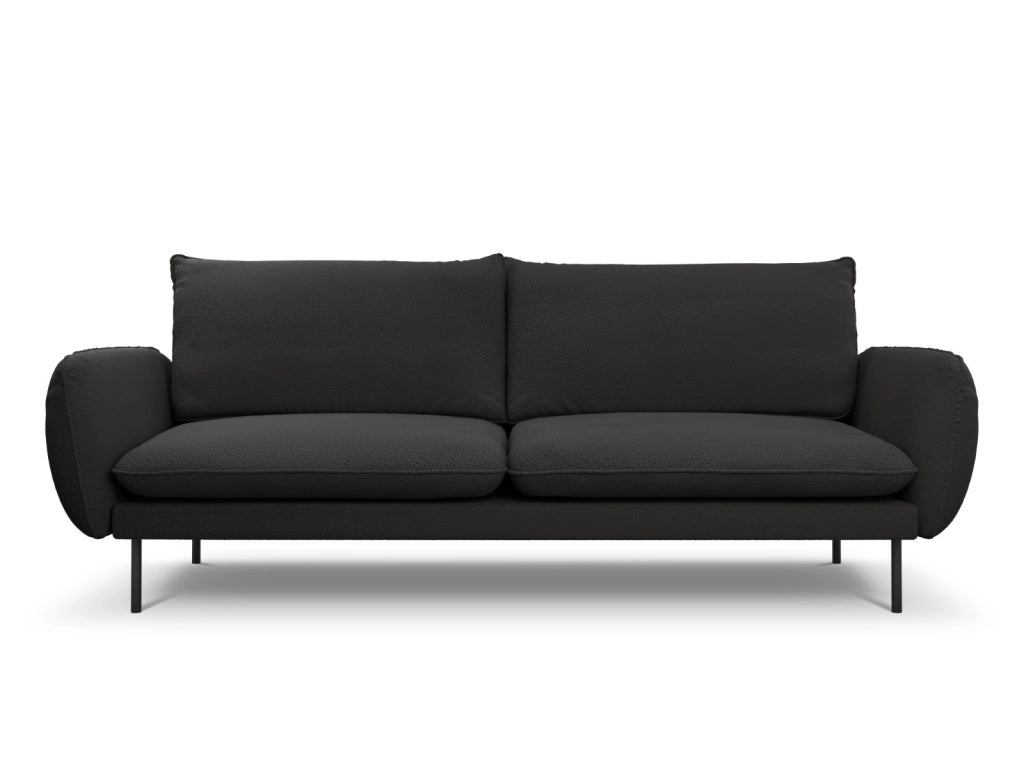 Cosmopolitan Design - Divano "Vienna" 4 posti in bouclé nero 
