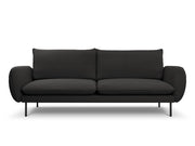Cosmopolitan Design - Divano "Vienna" 4 posti in bouclé nero 