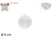 Sfera plastica trasparente 6cm conf. 12x4x12