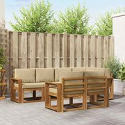 Set di divani da esterno con cuscino 7 pcs Naturale e Beige 3366541