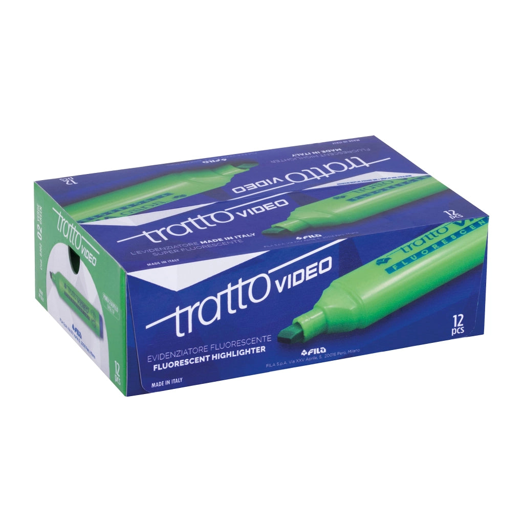 EVIDENZIATORE 'TRATTO VIDEO' verde - 12 pezzi  - BricoGo