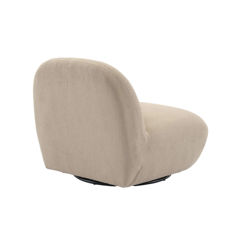 Poltrona girevole 360° bouclé, beige