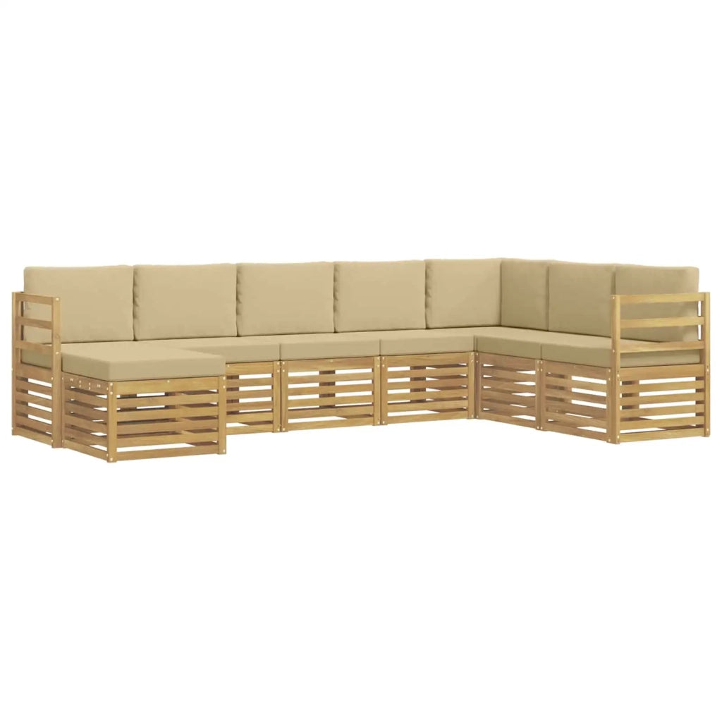 Set di divani da esterno 8 pcs Bianco e Beige 3392298