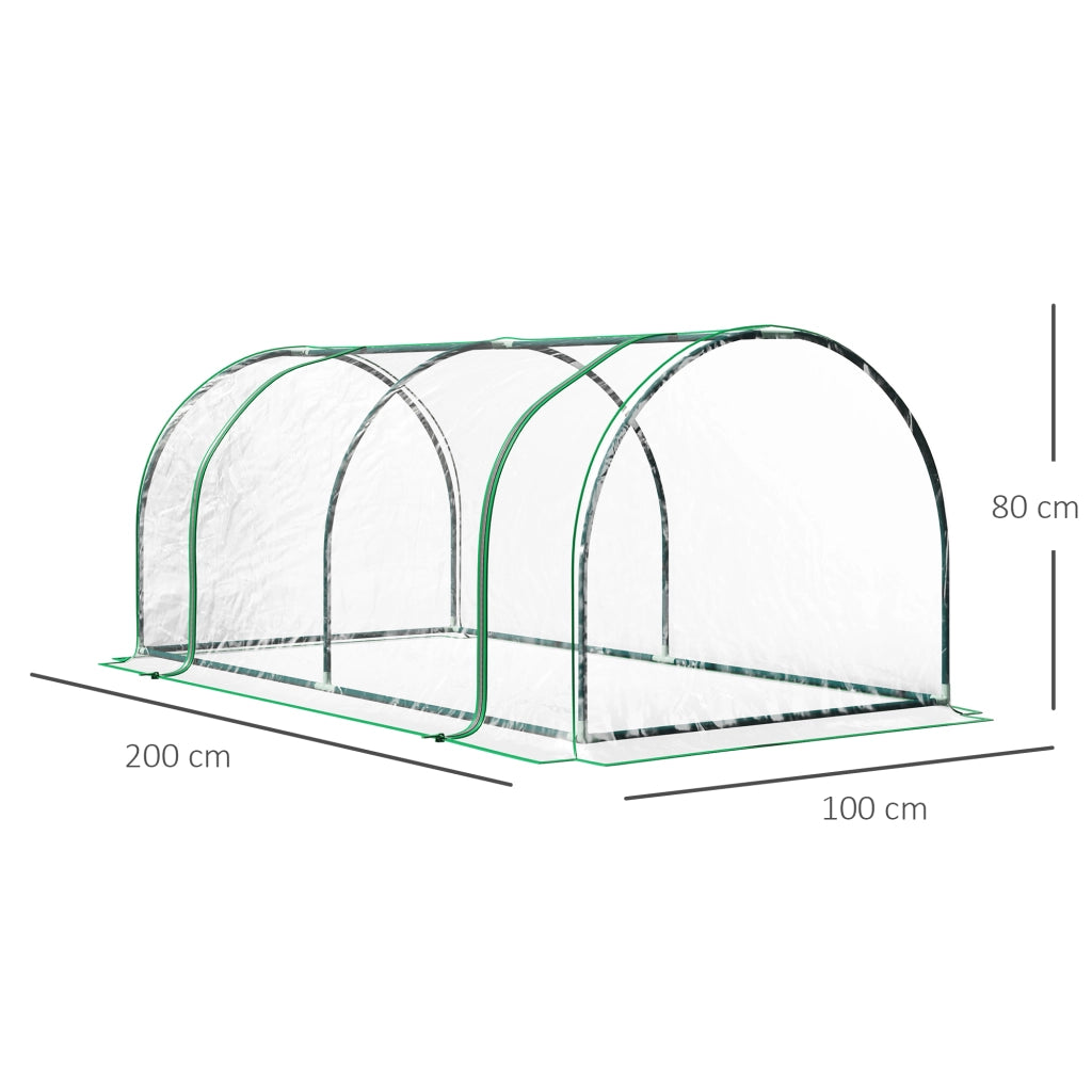 Serra da Giardino ¨C zephmum ¨C 200x100x80 cm Acciaio PVC Trasparente