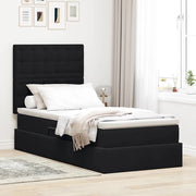 Letto con contenitore e LED con led Nero 100 x 200 cm Velluto