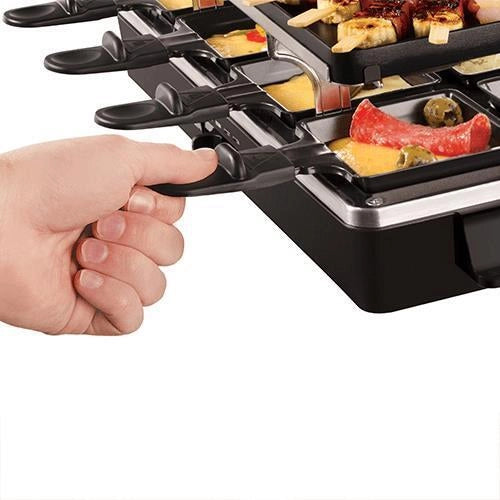 Russell Hobbs 26280-56 Multi Raclette 3 in 1 Griglia Raclette 8 Persone 1400 W Antiaderente Padellini Inclusi colore Nero