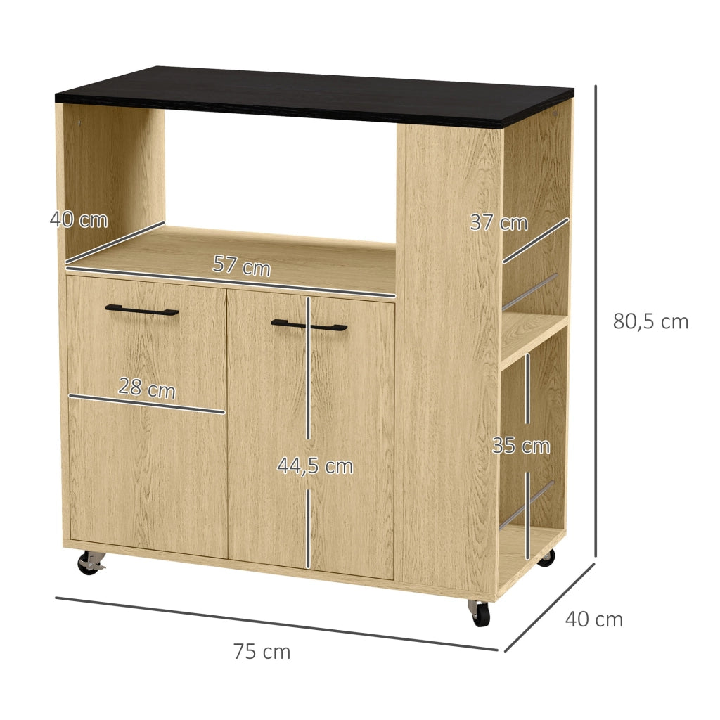 Carrello da cucina con ripiani e ruote ¨C Minimal ¨C 75x40x80,5 cm